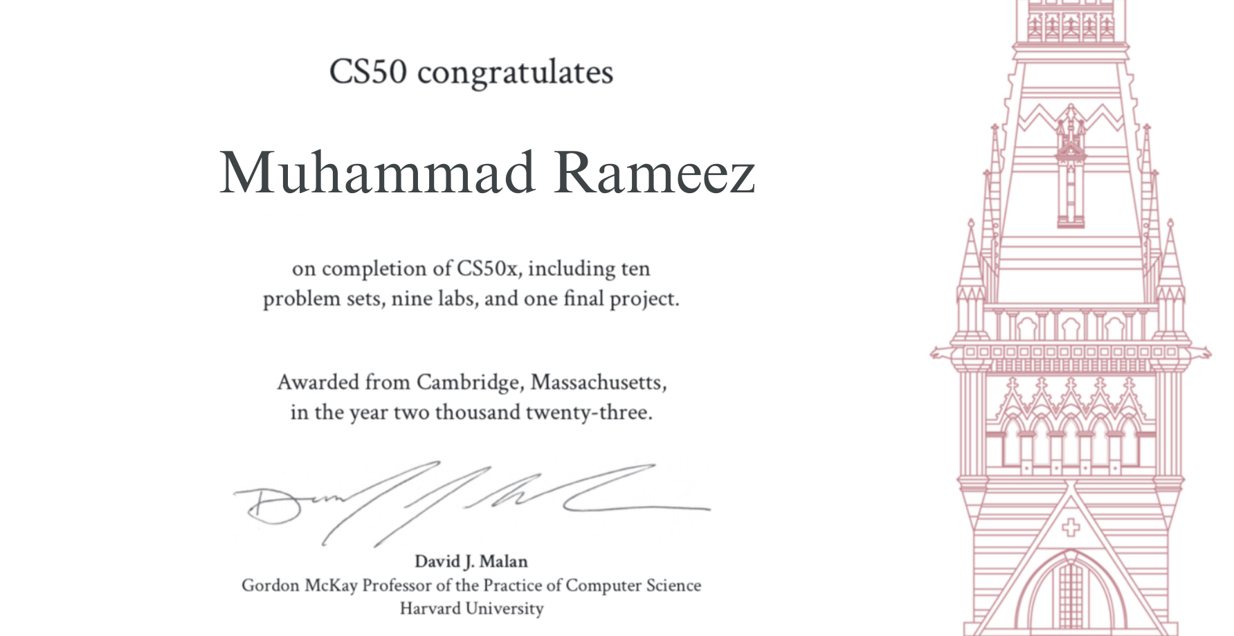 CS50 Certificate